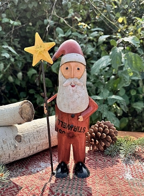 Snow Shoe Santa Recycled Metal Art 5.25